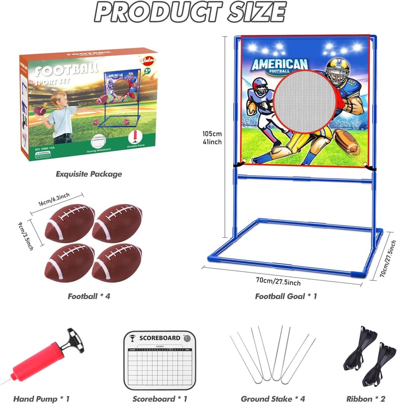 Inflatable Football Toss Target Game for Kids & Family Fun