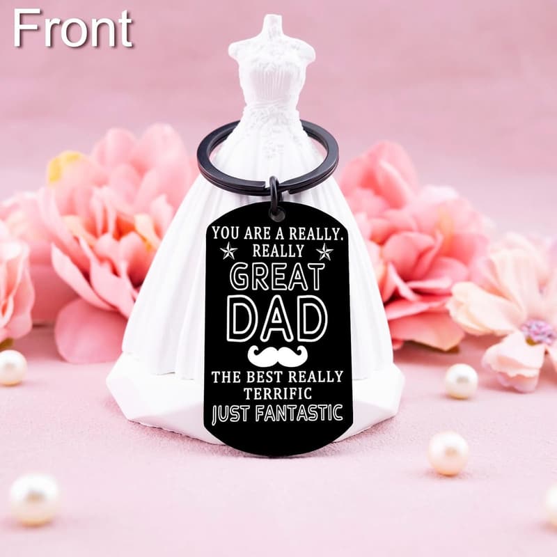 Father's Day Keychain Gift for New Dads from Daughter & Son