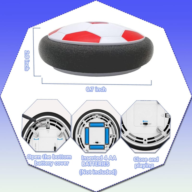 LED Hover Football Toy for Kids Ages 4-12, Indoor Soccer Game