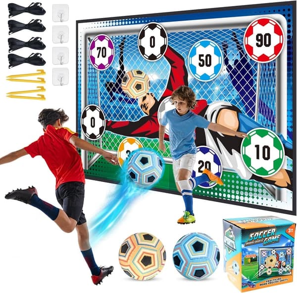 Kids' Soccer Ball Game Set: Indoor/Outdoor Foldable Goals for Ages 3-8