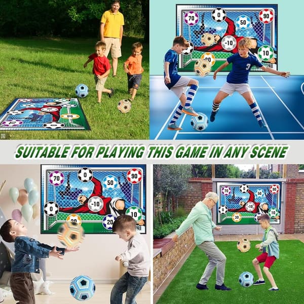 Kids' Soccer Ball Game Set: Indoor/Outdoor Foldable Goals for Ages 3-8