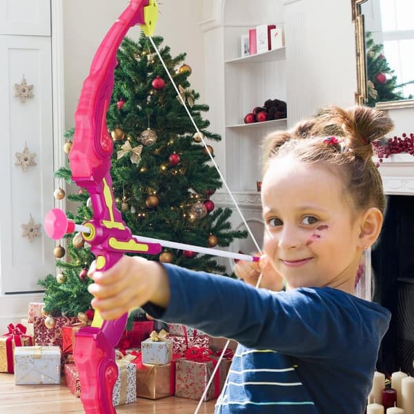LED Light-Up Archery Set with Cape & Crown for Girls, 年齡 3-8
