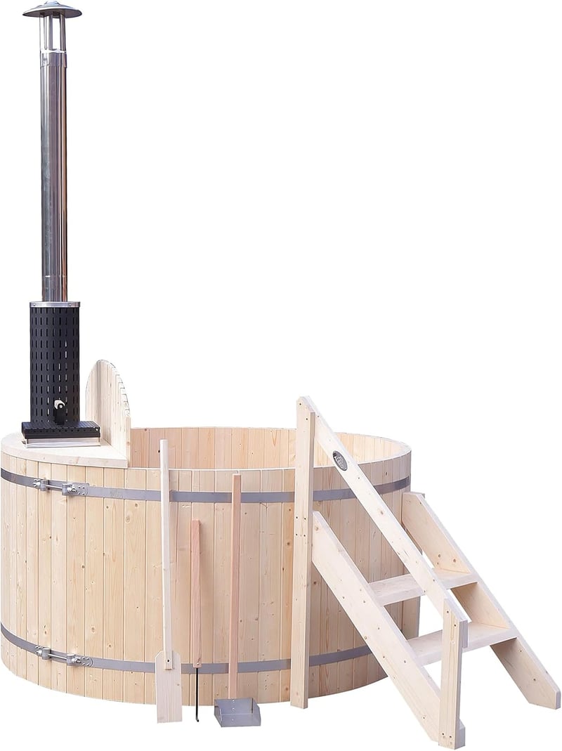 Wood-Burning Hot Tub & Ice Bath for 4-5 People, Pine