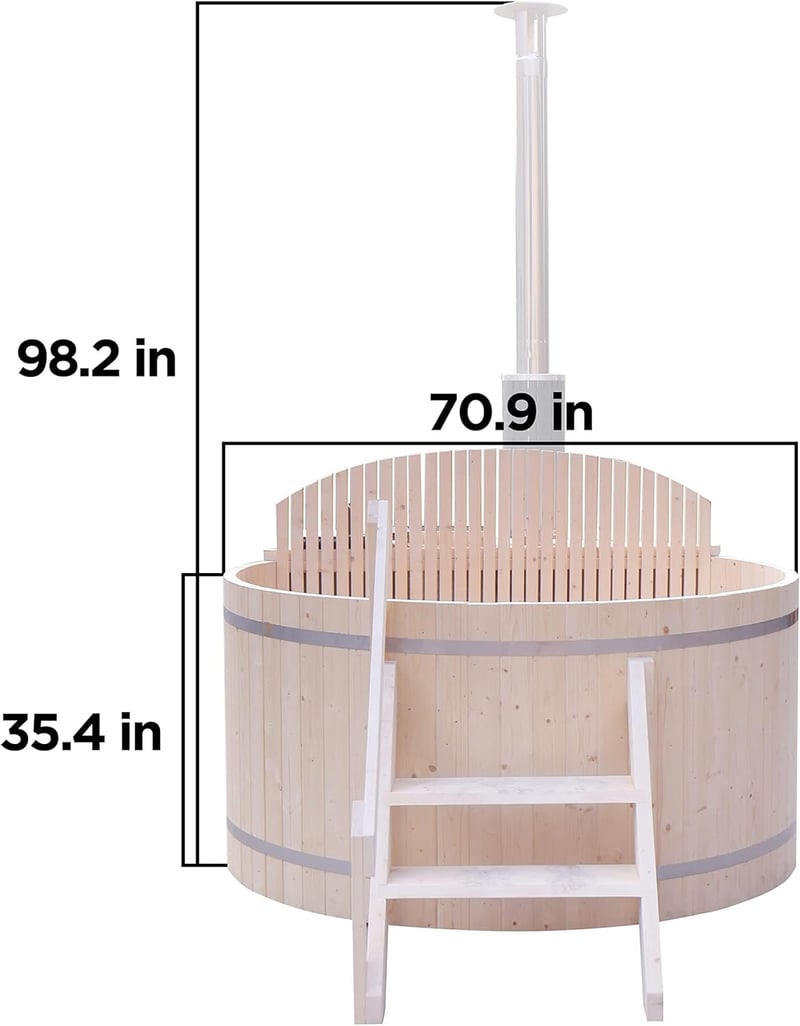 Wood-Burning Hot Tub & Ice Bath for 4-5 People, Pine