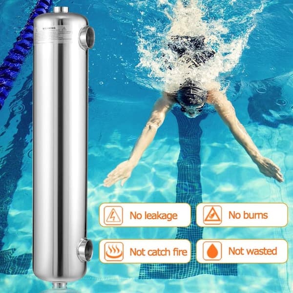 304 Stainless Steel Heat Exchanger for Spas & Pools, 200 kBtu/hr