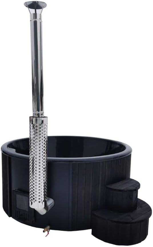 Wood-Fired Hot Tub for 6 - Model S4B, Black