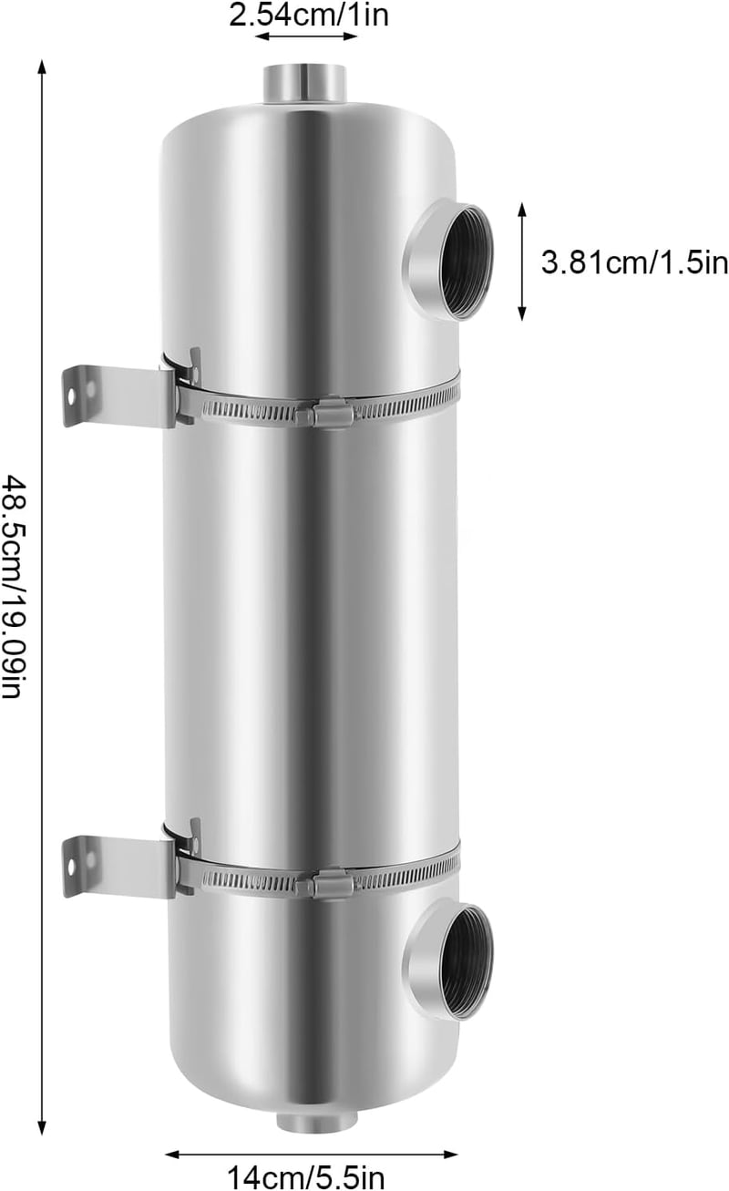200 kBtu/hr Stainless Steel Pool Heat Exchanger for Pools & Spas
