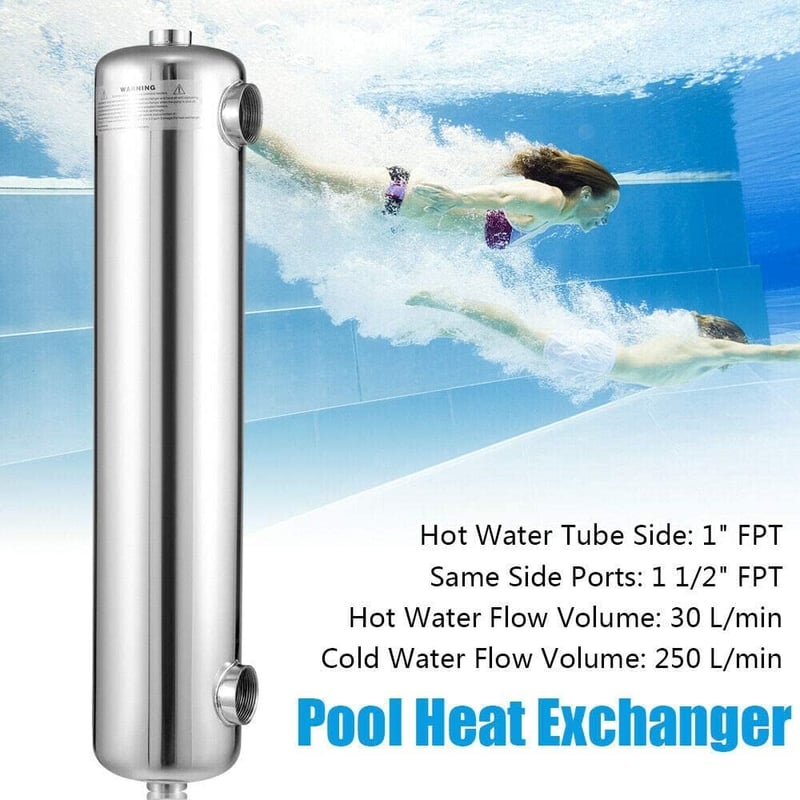 Stainless Steel Heat Exchanger for Pools and Spas - 200Kbtu/hr