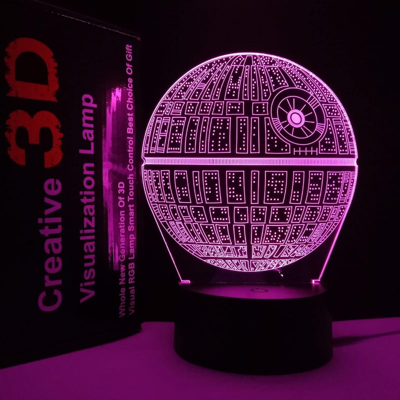Star Wars Death Star 3D Lamp - LED Nightlight for Men/Women