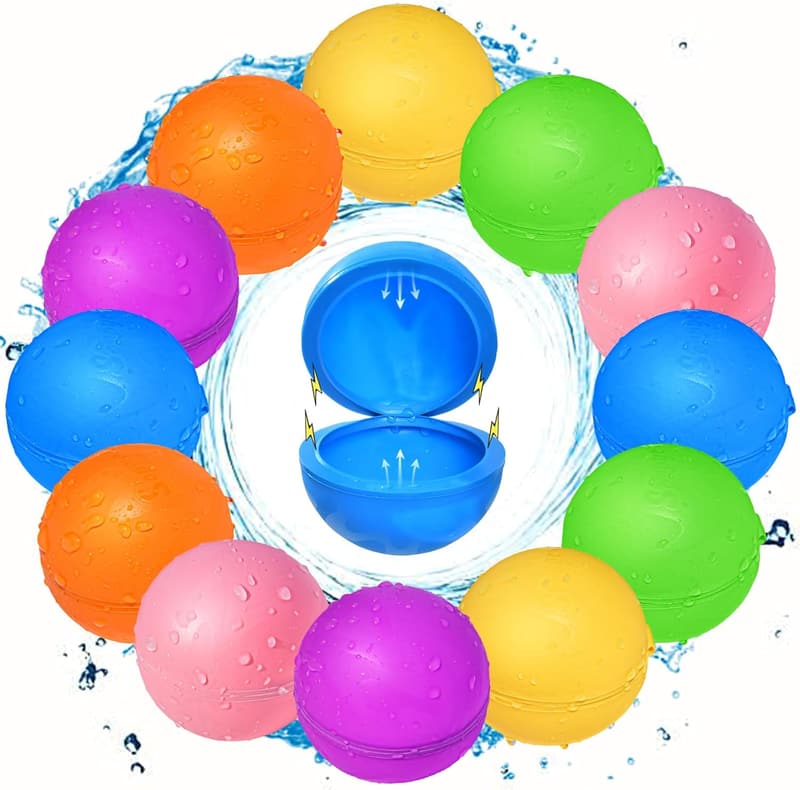 Summer Water Balloons - 12 Reusable Pool Toys for Kids