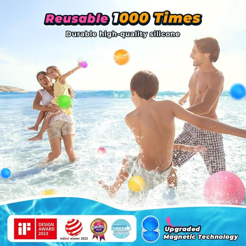 Summer Water Balloons - 12 Reusable Pool Toys for Kids