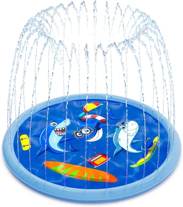 Outdoor Shark Splash Pad for Toddlers & Dogs - Summer Fun Toy
