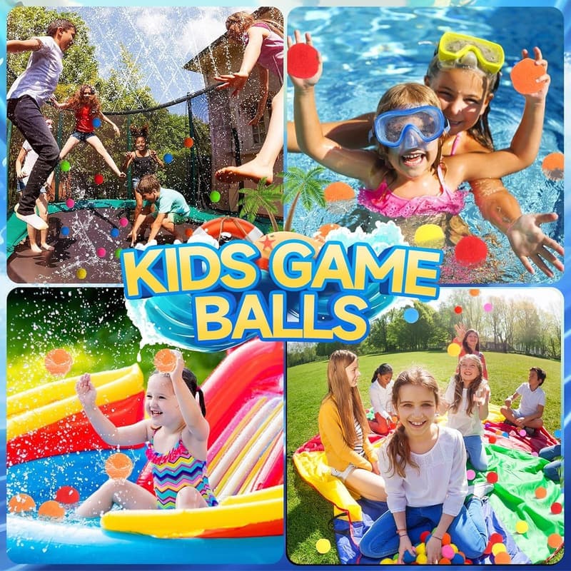 60 Pcs Reusable Water Balls for Summer Pool Fun