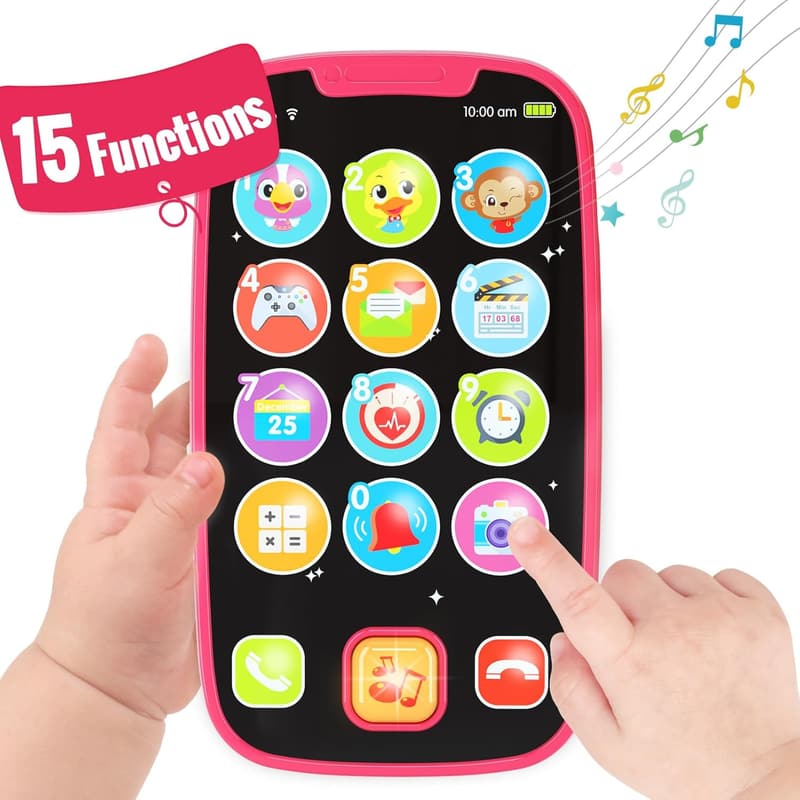 Toddler Learning Phone Toy for 1-Year-Old Girls - Pink