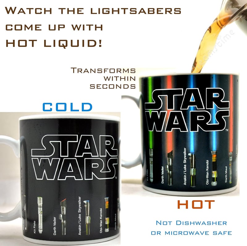 Star Wars Heat-Reveal Mug - Lightsabers Design (12 oz)