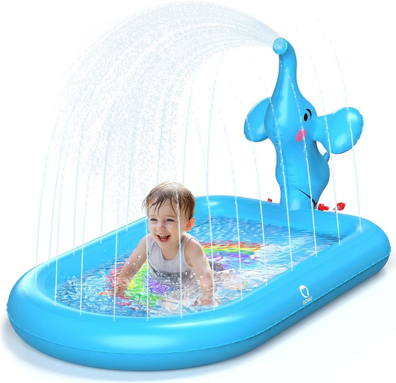 Blue Elephant Inflatable Splash Pad for Toddlers' Birthday