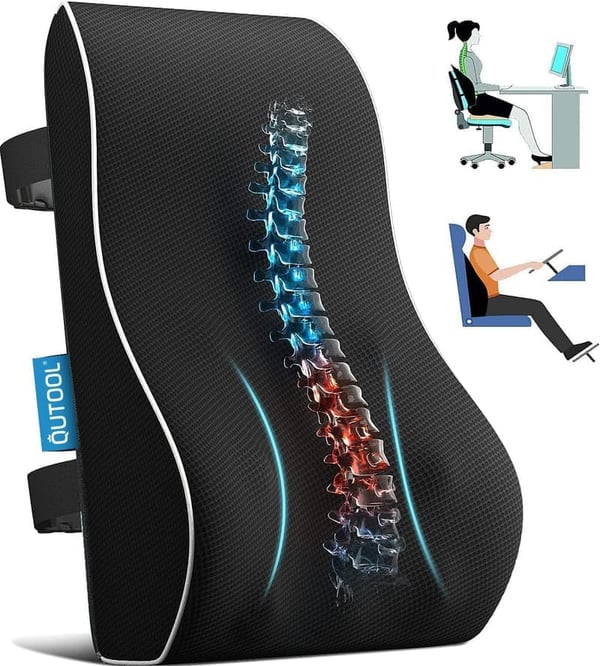 Lumbar Support Pillow for Office & Car - Back Pain Relief