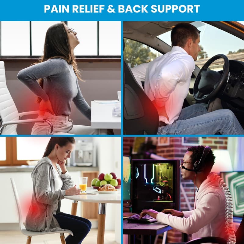 Lumbar Support Pillow for Office & Car - Back Pain Relief