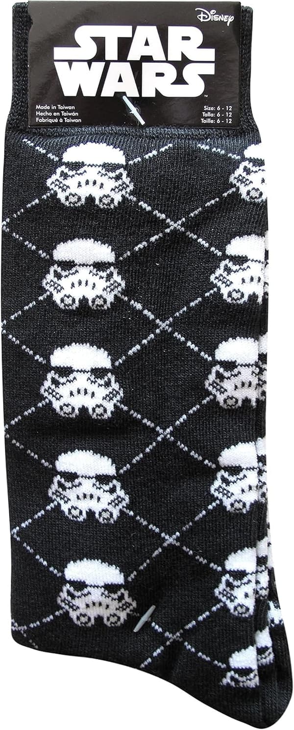 Star Wars Men's Argyle Crew Socks - Darth Vader & Stormtrooper, 2 Pack
