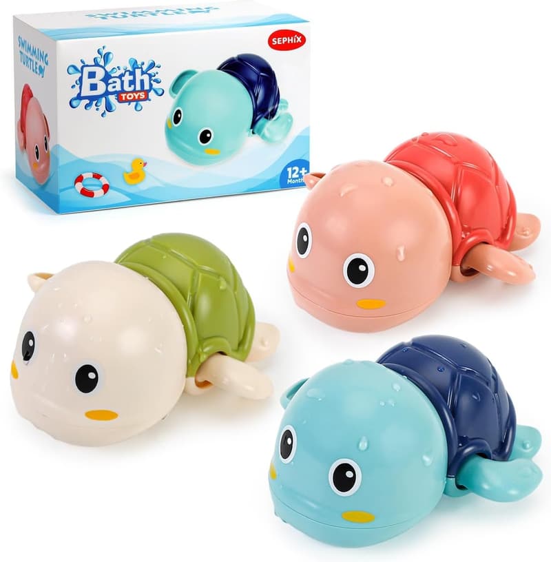 Cute Swimming Turtle Bath Toys Set for Toddlers 1-3