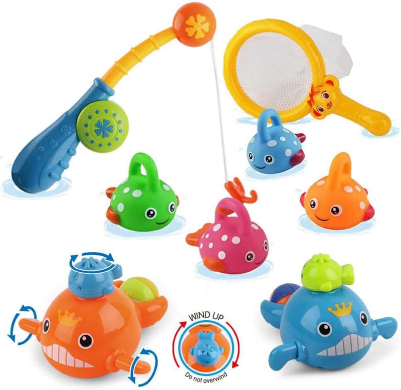 Whale Bath Fishing Game Toy Set for Toddlers 18 Months+