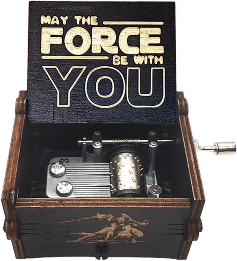 Star Wars Music Box - Wooden Hand Crank Toy for Fans