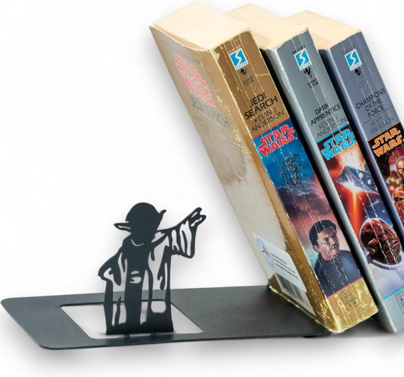 Unique Black Metal Bookend - Heavy Duty Minimalist Decor