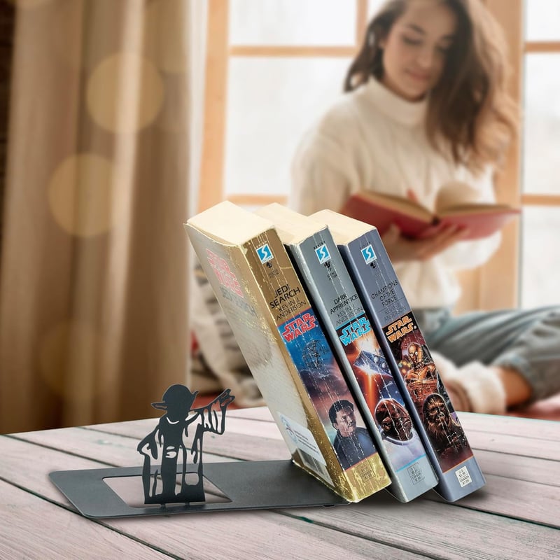 Unique Black Metal Bookend - Heavy Duty Minimalist Decor