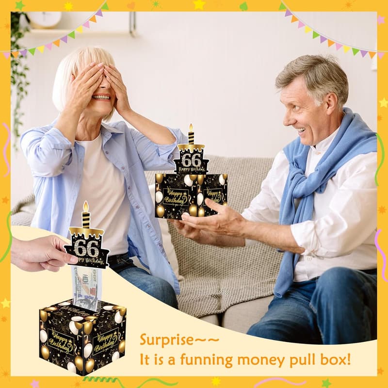 Birthday Money Gift Box with DIY Stickers and Happy Card