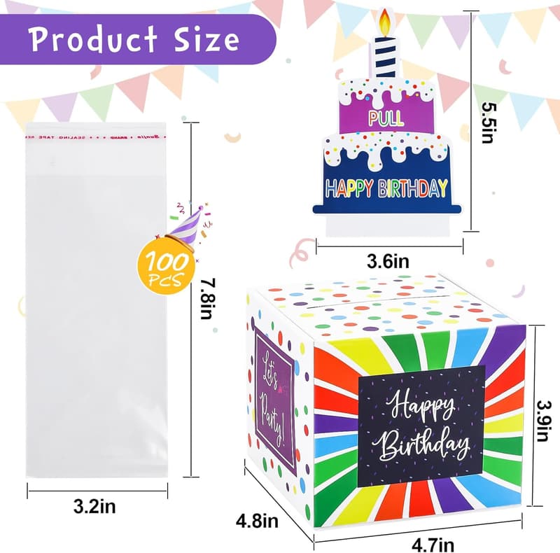 Birthday Money Box with Surprise Roll Gift for Kids and Adults