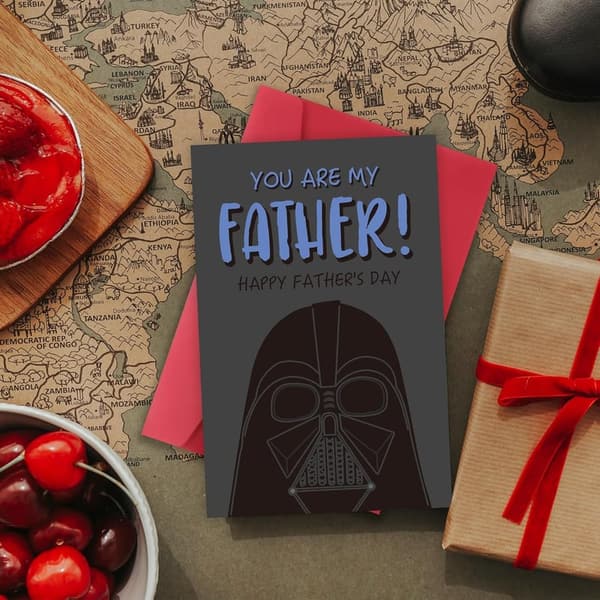 Funny Darth Vader Father's Day Card for Dad from Kids