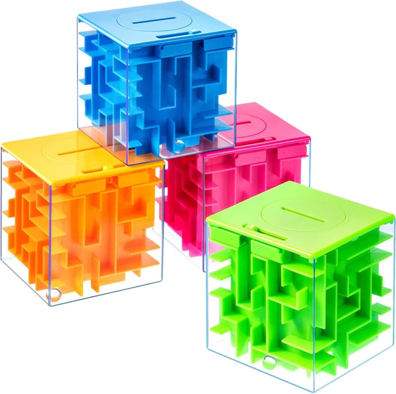 Cash Maze Puzzle Boxes - 4 Pack for Birthday & Valentine's Gifts