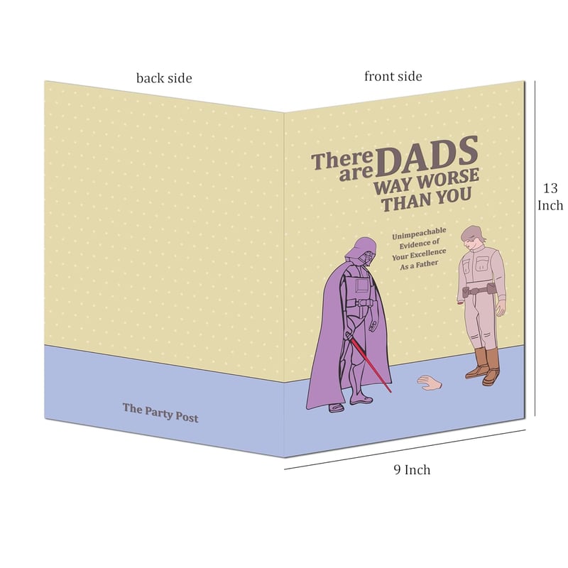 Funny Father's Day Jumbo Card - Star Wars Inspired Vaider & Luke