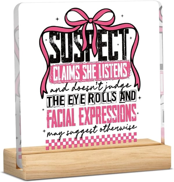 Sarcastic Quote Acrylic Sign for Home Office Decor