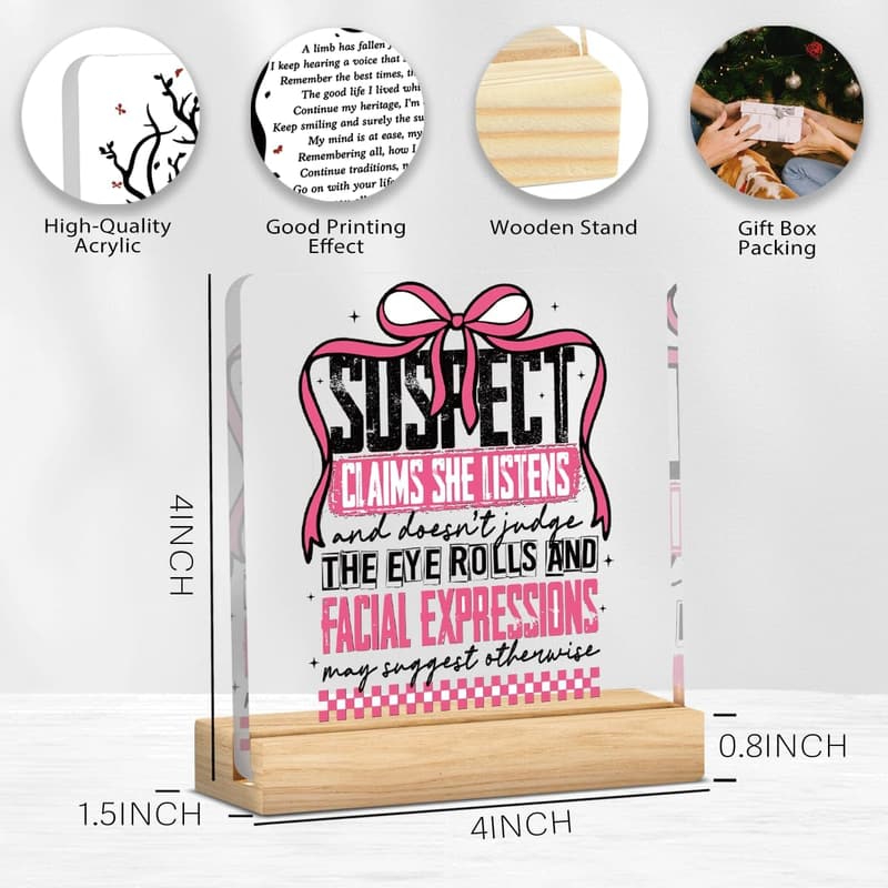 Sarcastic Quote Acrylic Sign for Home Office Decor