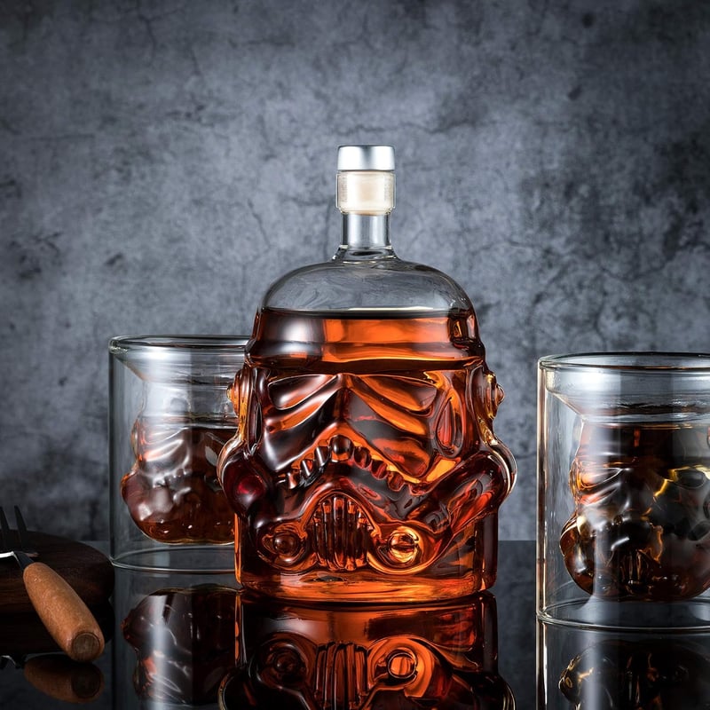 Whiskey Decanter Set with 2 Glasses & 4 Stones for Men