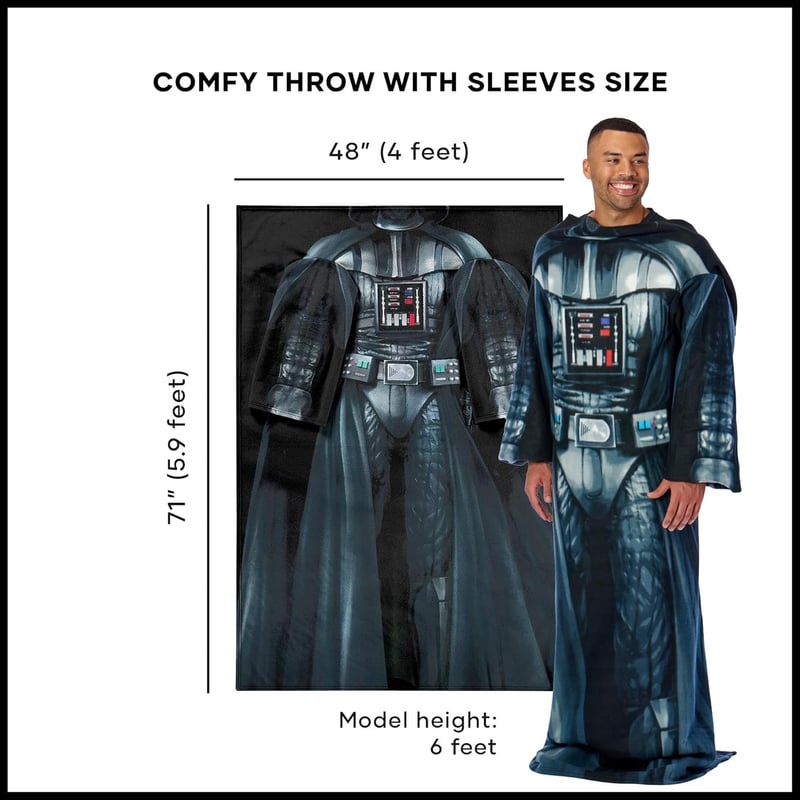 Star Wars Darth Vader Comfy Throw Blanket with Sleeves