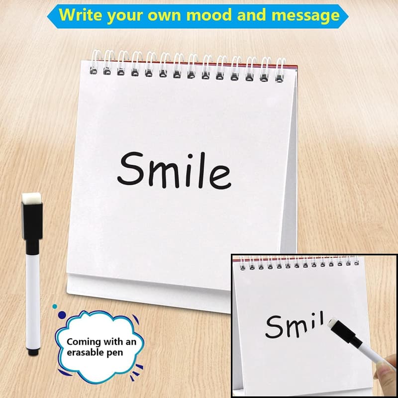 Funny Flip-Over Desk Sign: 30 Messages, Black Plastic, 5
