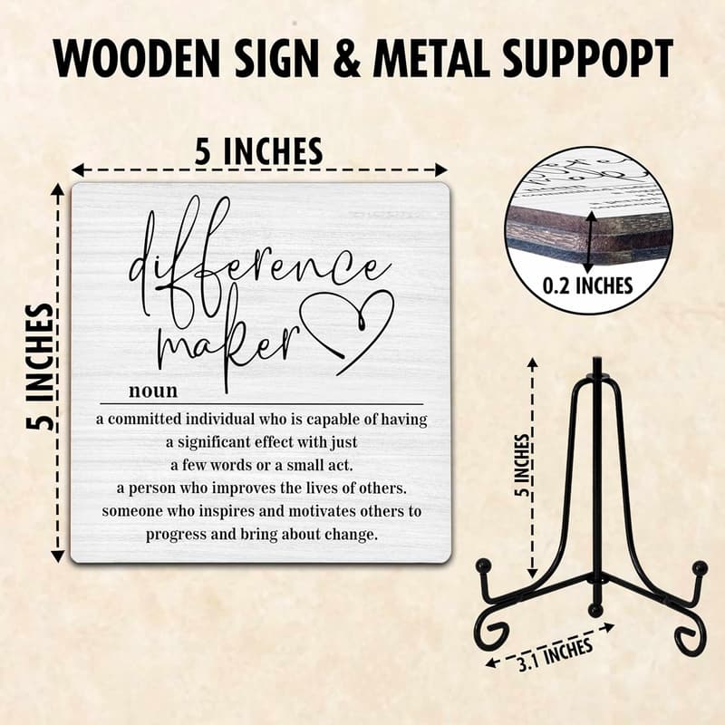 Unique Wooden Table Sign for Boss, Mom, Teacher - Desk Decor