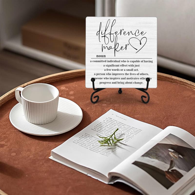 Unique Wooden Table Sign for Boss, Mom, Teacher - Desk Decor