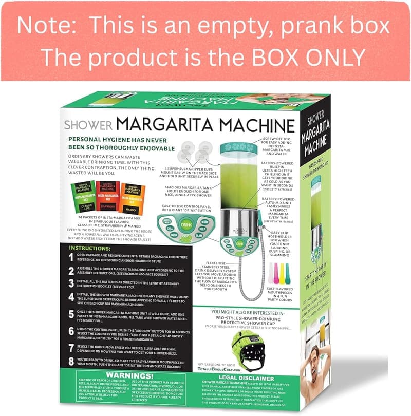 Empty Prank Gift Box for Shower Margarita Machine - Gag Gift