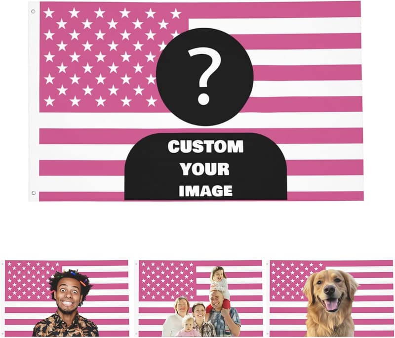 Personalized Pink American Flag Tapestry for Home Decor