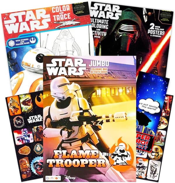 Star Wars Coloring Book Bundle with Stickers - 3 Jumbo Books