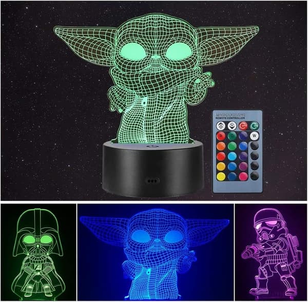Star Wars Night Light for Kids - 3D Illusion with 16 Colors