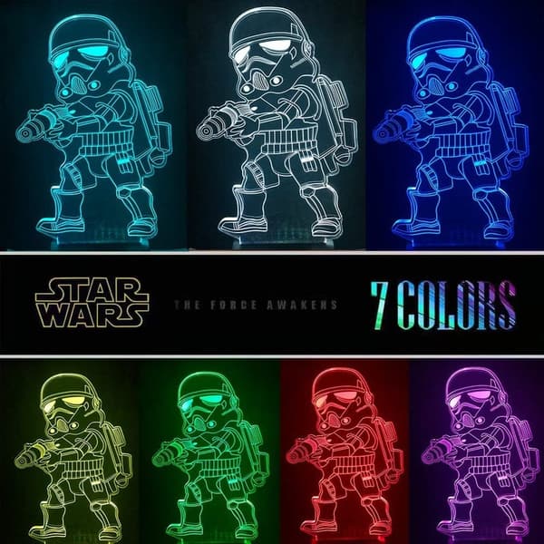 Star Wars Night Light for Kids - 3D Illusion with 16 Colors