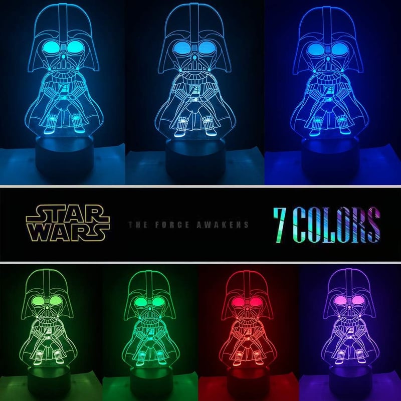 Star Wars Night Light for Kids - 3D Illusion with 16 Colors