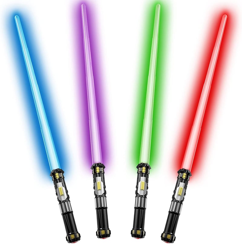 LED Glow Saber Sword Set - 4 Colors with Sound Effects