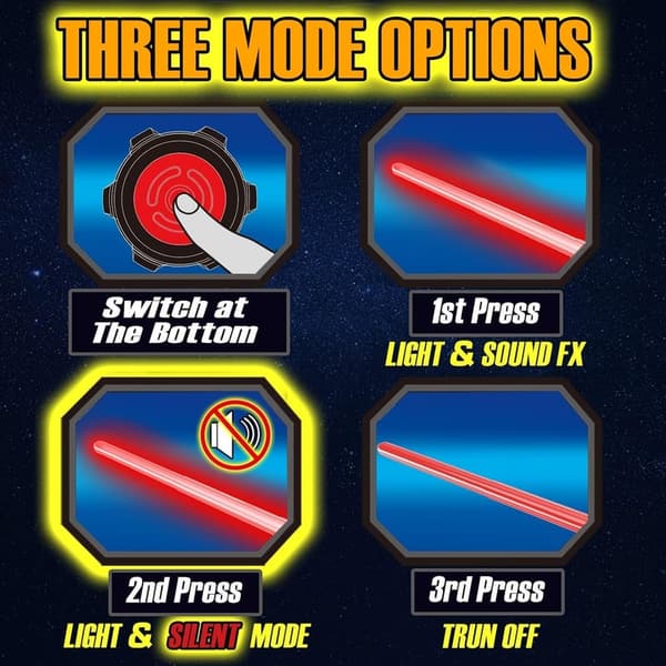 LED Glow Saber Sword Set - 4 Colors with Sound Effects