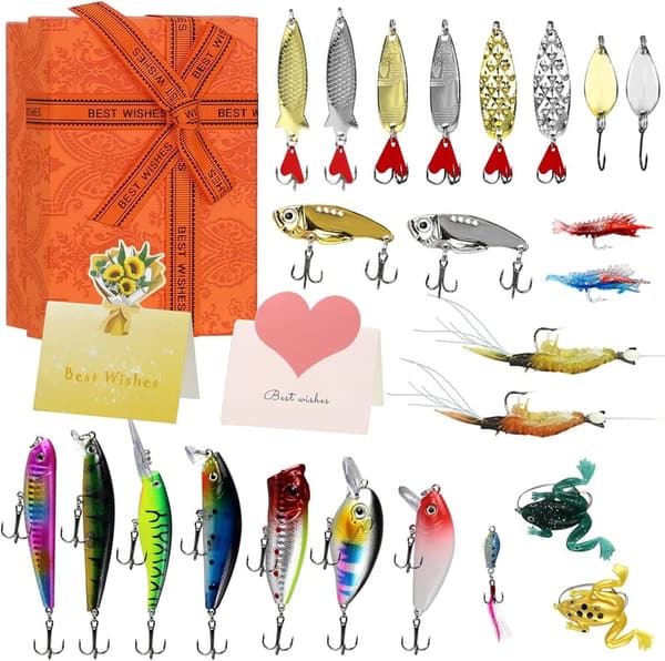 Fishing Lure Gift Set for Teen Boys - 24-Piece Accessories