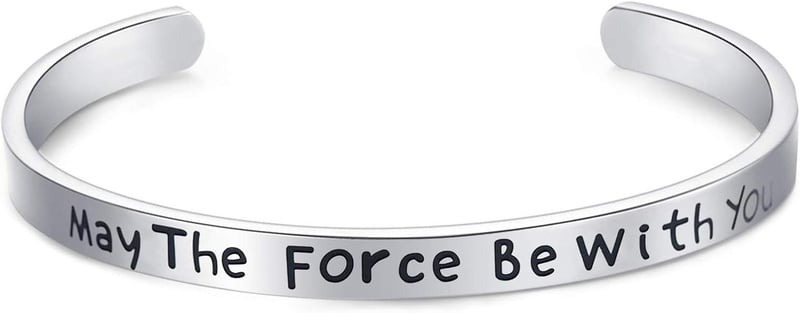 Galactic Saga Polished Steel Cuff Bracelet for Space Enthusiasts